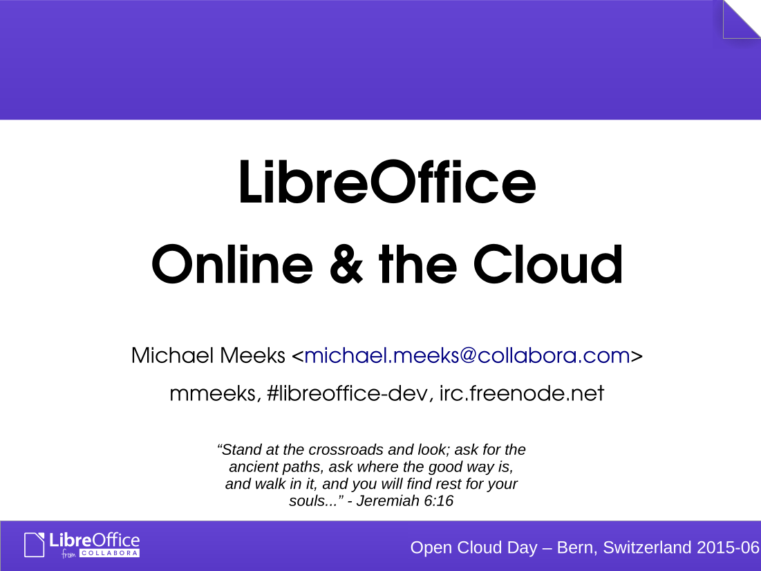 The Cloud is our future” — Collabora presents LibreOffice Online in Bern -  Collabora Office and Collabora Online
