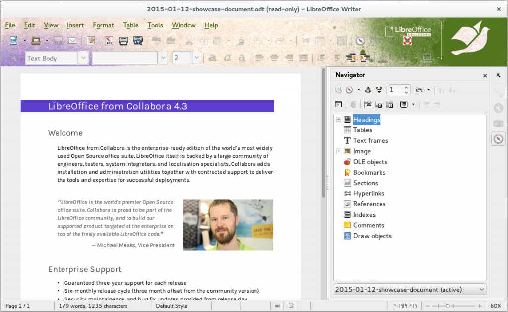 LibreOffice using Collabora's Document Freedom Day theme