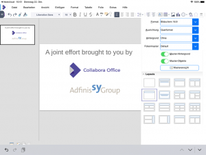 Creating presentations in Collabora Office iOS
